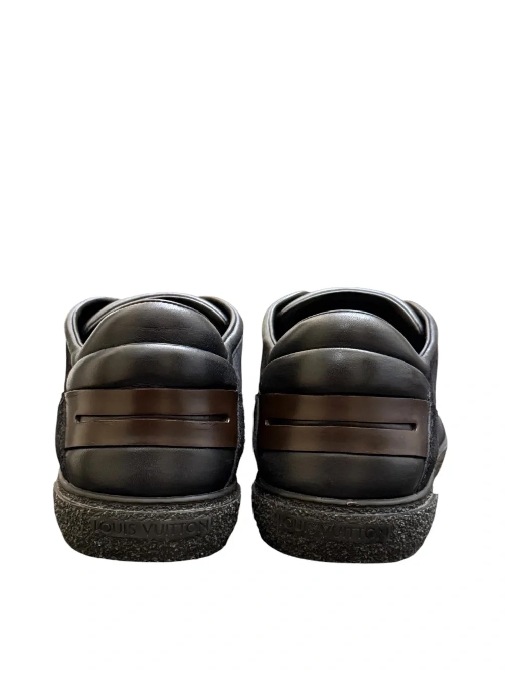 LOUIS VUITTON - BLACK SUEDE LEATHER  “RUGGED” LOW TOP SNEAKERS
